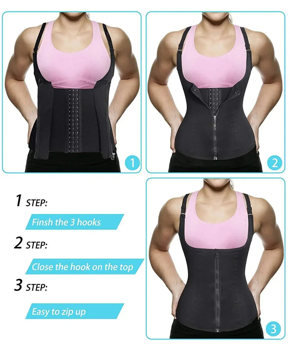 ActiveSculpt™ Zipped Waist Trainer Tank