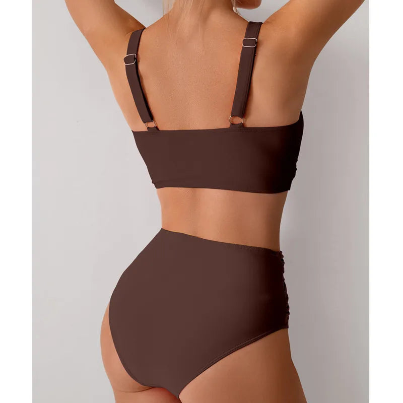 Barupshe™ High Waist Push-Up Bikini Set – Summer 2025