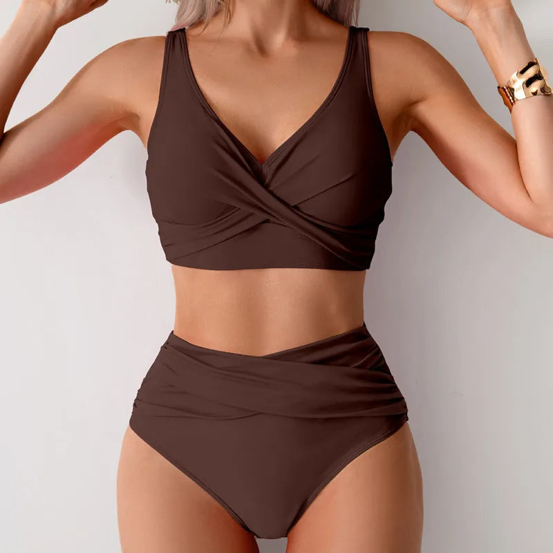 Barupshe™ High Waist Push-Up Bikini Set – Summer 2025