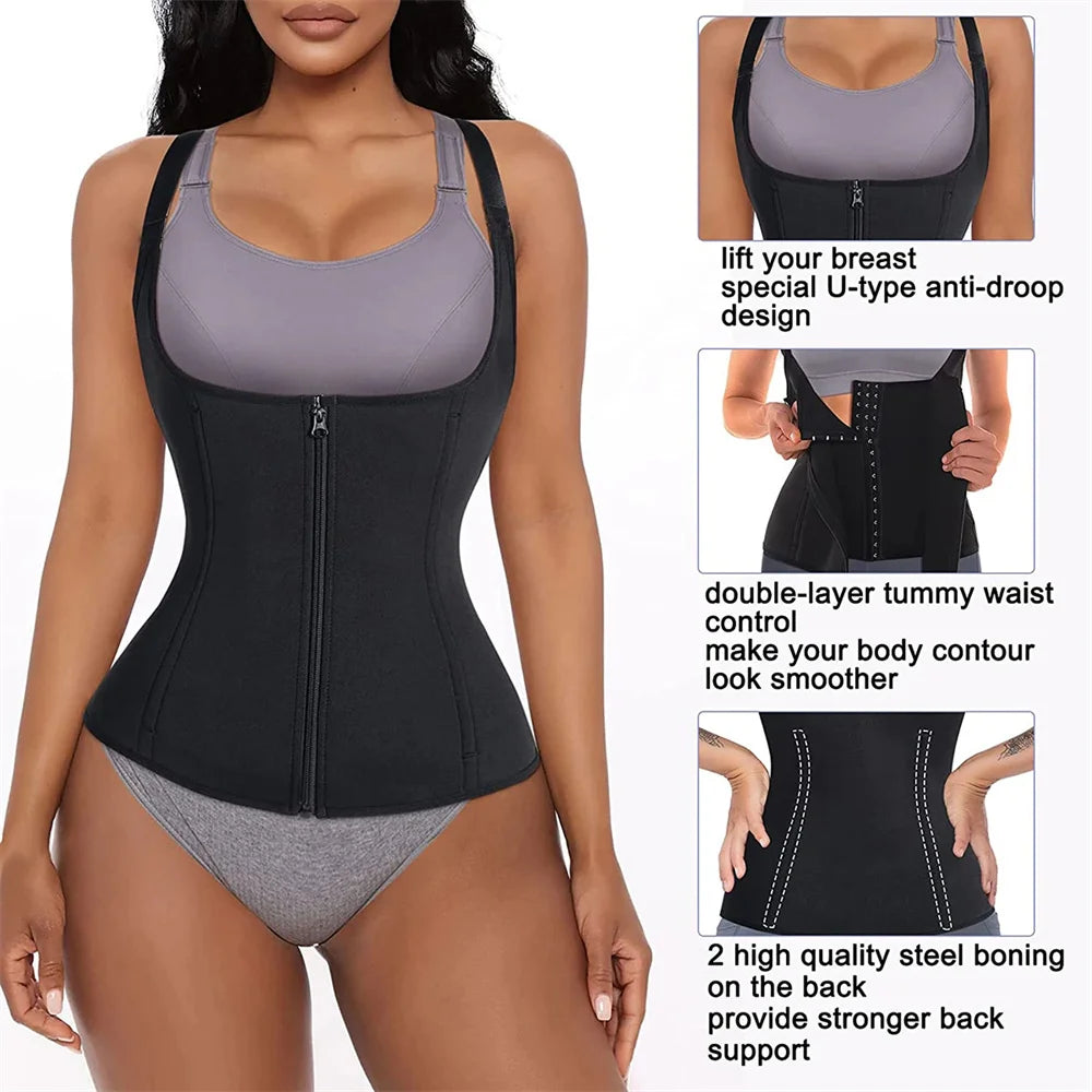 ActiveSculpt™ Zipped Waist Trainer Tank